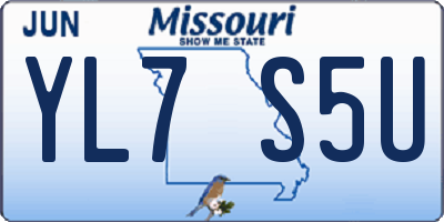 MO license plate YL7S5U
