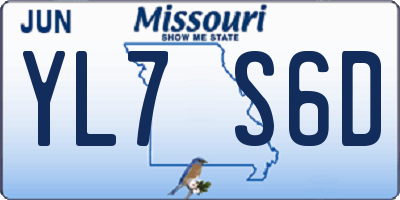 MO license plate YL7S6D