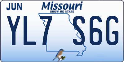 MO license plate YL7S6G