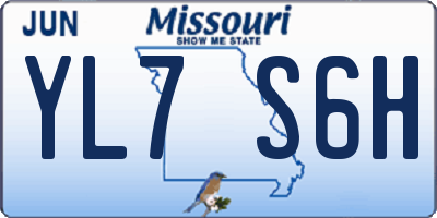 MO license plate YL7S6H