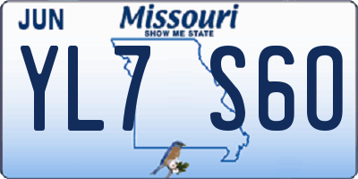 MO license plate YL7S6O