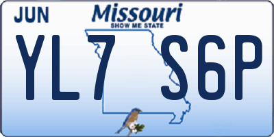 MO license plate YL7S6P