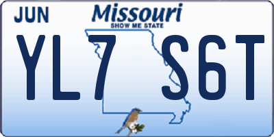 MO license plate YL7S6T