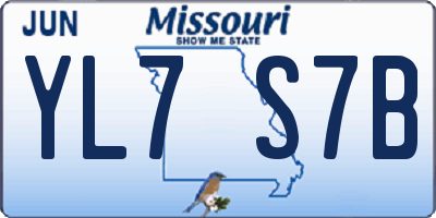 MO license plate YL7S7B