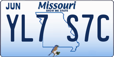 MO license plate YL7S7C