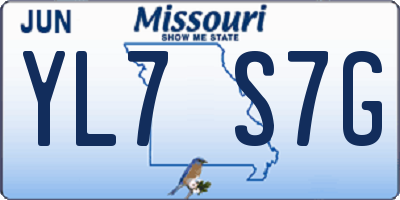 MO license plate YL7S7G