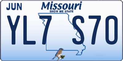 MO license plate YL7S7O