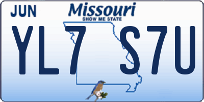 MO license plate YL7S7U
