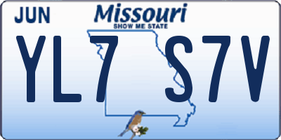 MO license plate YL7S7V