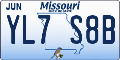 MO license plate YL7S8B