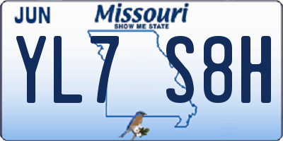 MO license plate YL7S8H