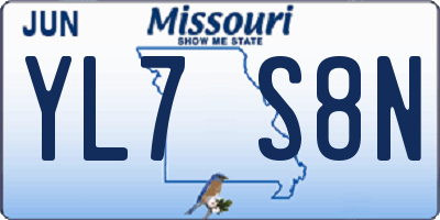 MO license plate YL7S8N