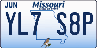 MO license plate YL7S8P