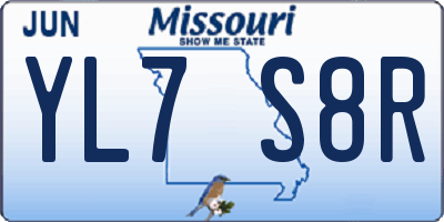 MO license plate YL7S8R