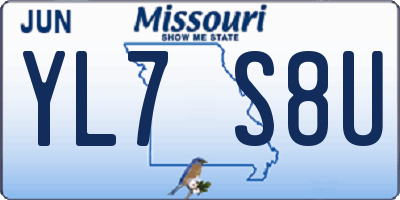 MO license plate YL7S8U