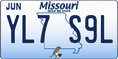 MO license plate YL7S9L