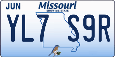 MO license plate YL7S9R