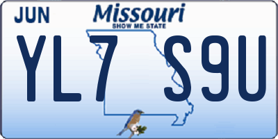 MO license plate YL7S9U
