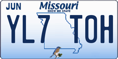 MO license plate YL7T0H