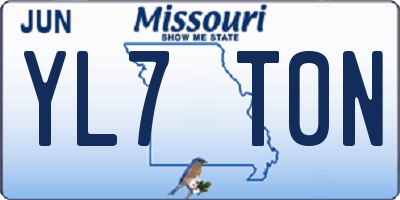 MO license plate YL7T0N
