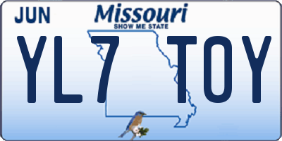 MO license plate YL7T0Y