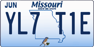 MO license plate YL7T1E