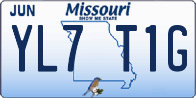 MO license plate YL7T1G