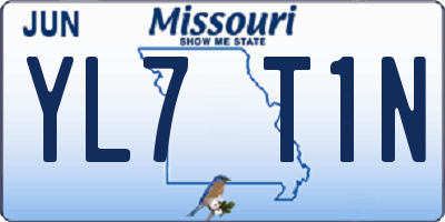 MO license plate YL7T1N