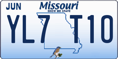 MO license plate YL7T1O