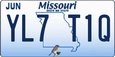 MO license plate YL7T1Q