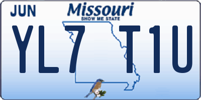 MO license plate YL7T1U