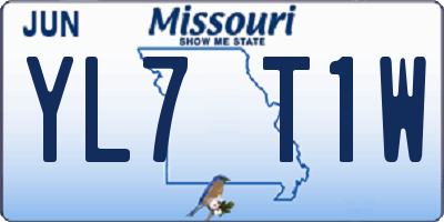 MO license plate YL7T1W