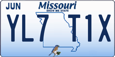 MO license plate YL7T1X