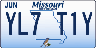 MO license plate YL7T1Y