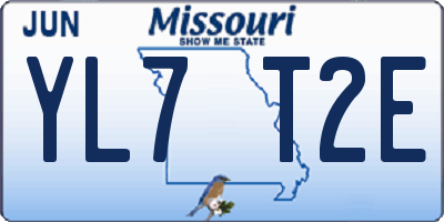 MO license plate YL7T2E