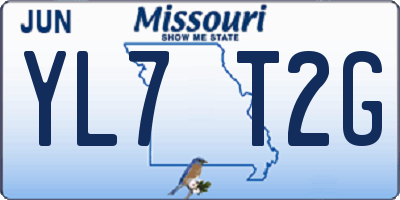 MO license plate YL7T2G