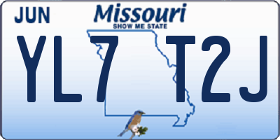MO license plate YL7T2J