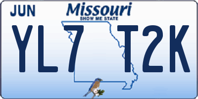 MO license plate YL7T2K
