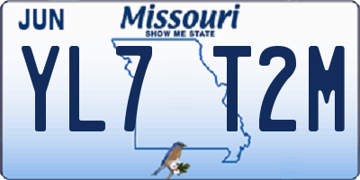 MO license plate YL7T2M