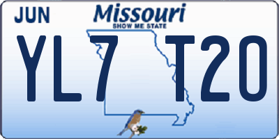 MO license plate YL7T2O