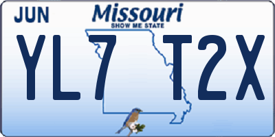 MO license plate YL7T2X
