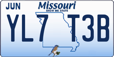 MO license plate YL7T3B