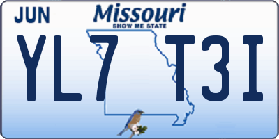 MO license plate YL7T3I
