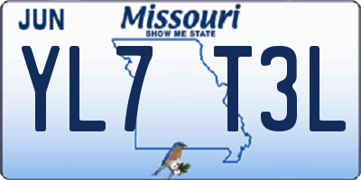 MO license plate YL7T3L
