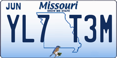 MO license plate YL7T3M