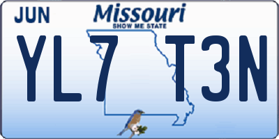 MO license plate YL7T3N
