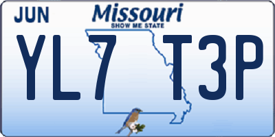 MO license plate YL7T3P