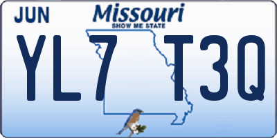 MO license plate YL7T3Q