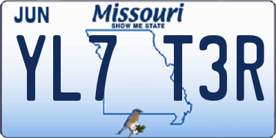 MO license plate YL7T3R