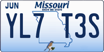 MO license plate YL7T3S